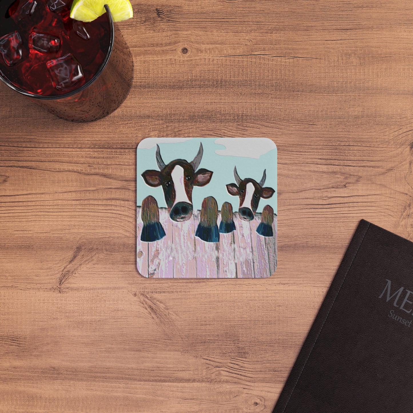 Farmhouse Animal Coasters | Rustic Cow Designs | Perfect for Farmhouse Decor, Gifts, Parties, Home Use, Tableware