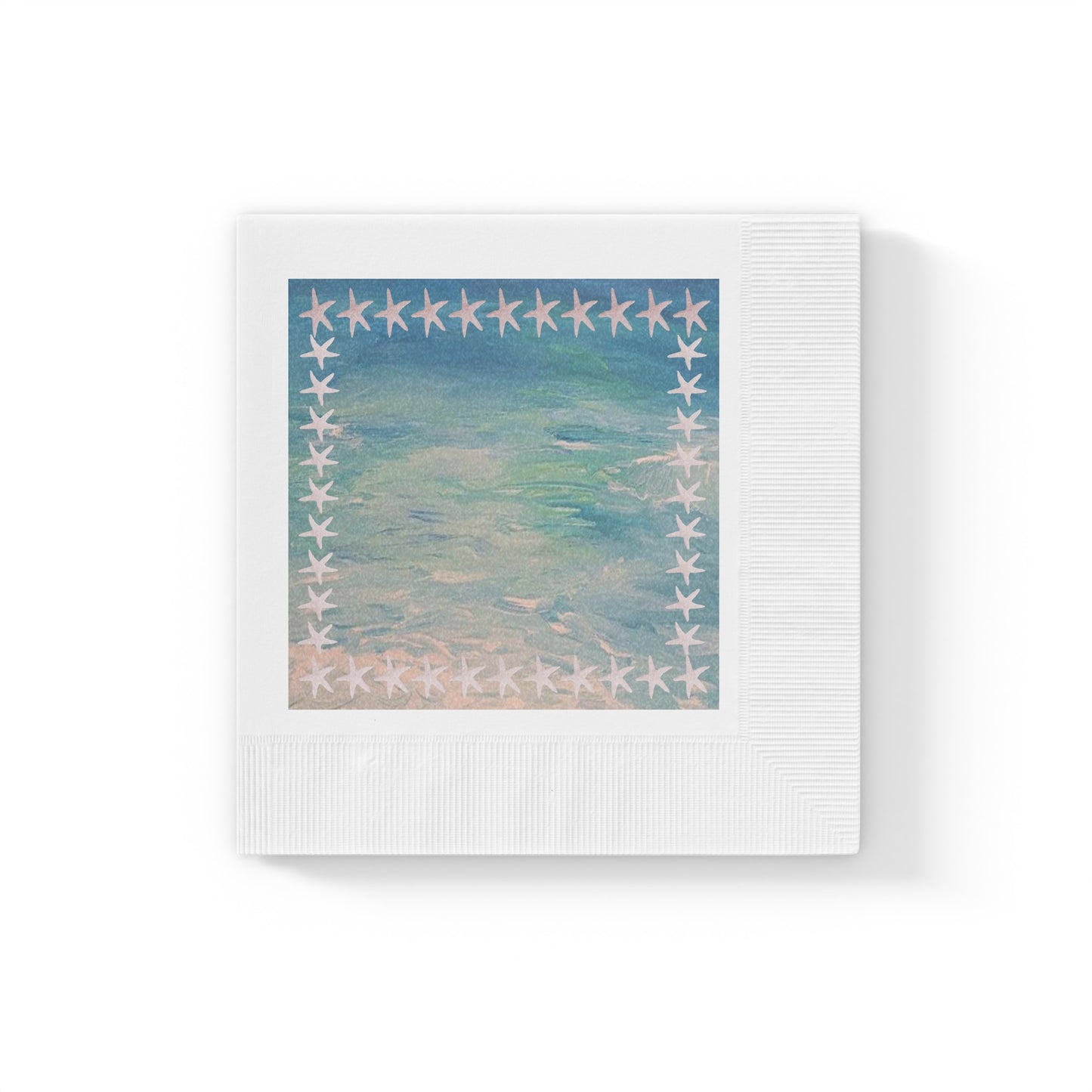 White starfish Coastal Theme Paper Party Napkins - Beach-Themed Party Essentials
