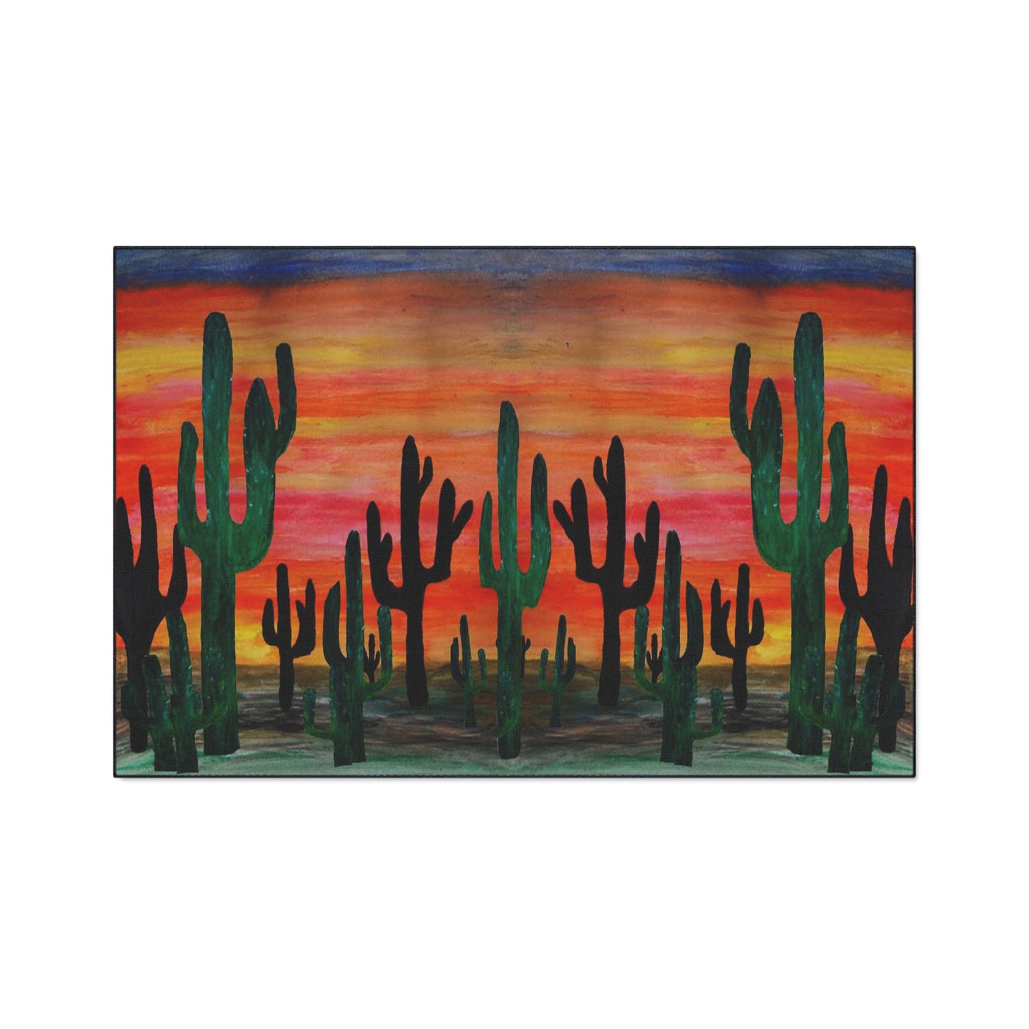 Cactus Sunset Heavy Duty Floor Mat - Rustic Home Decor, Indoor Rug, Kitchen Mat, Outdoor Entryway Mat, Southwest Style