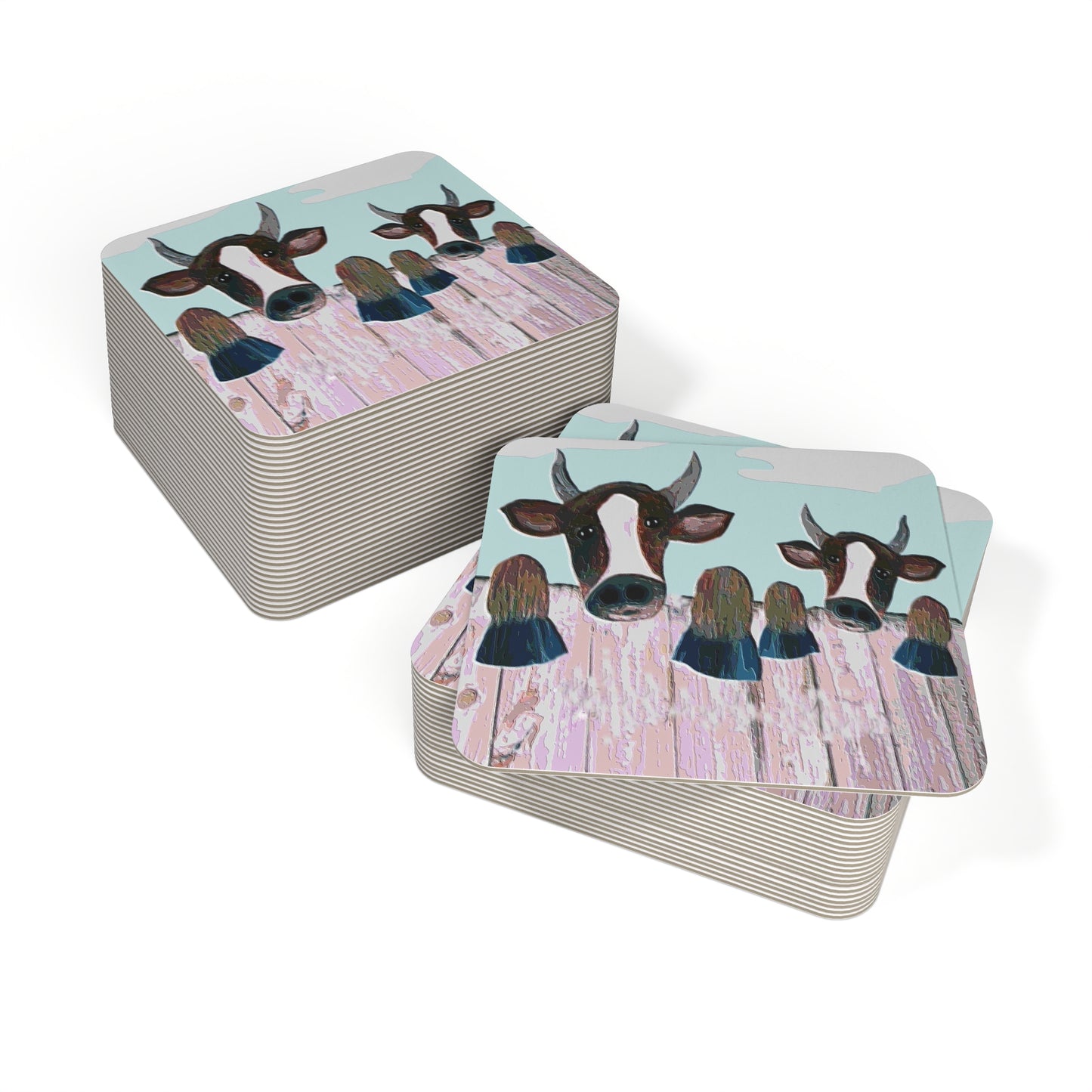 Farmhouse Animal Coasters | Rustic Cow Designs | Perfect for Farmhouse Decor, Gifts, Parties, Home Use, Tableware