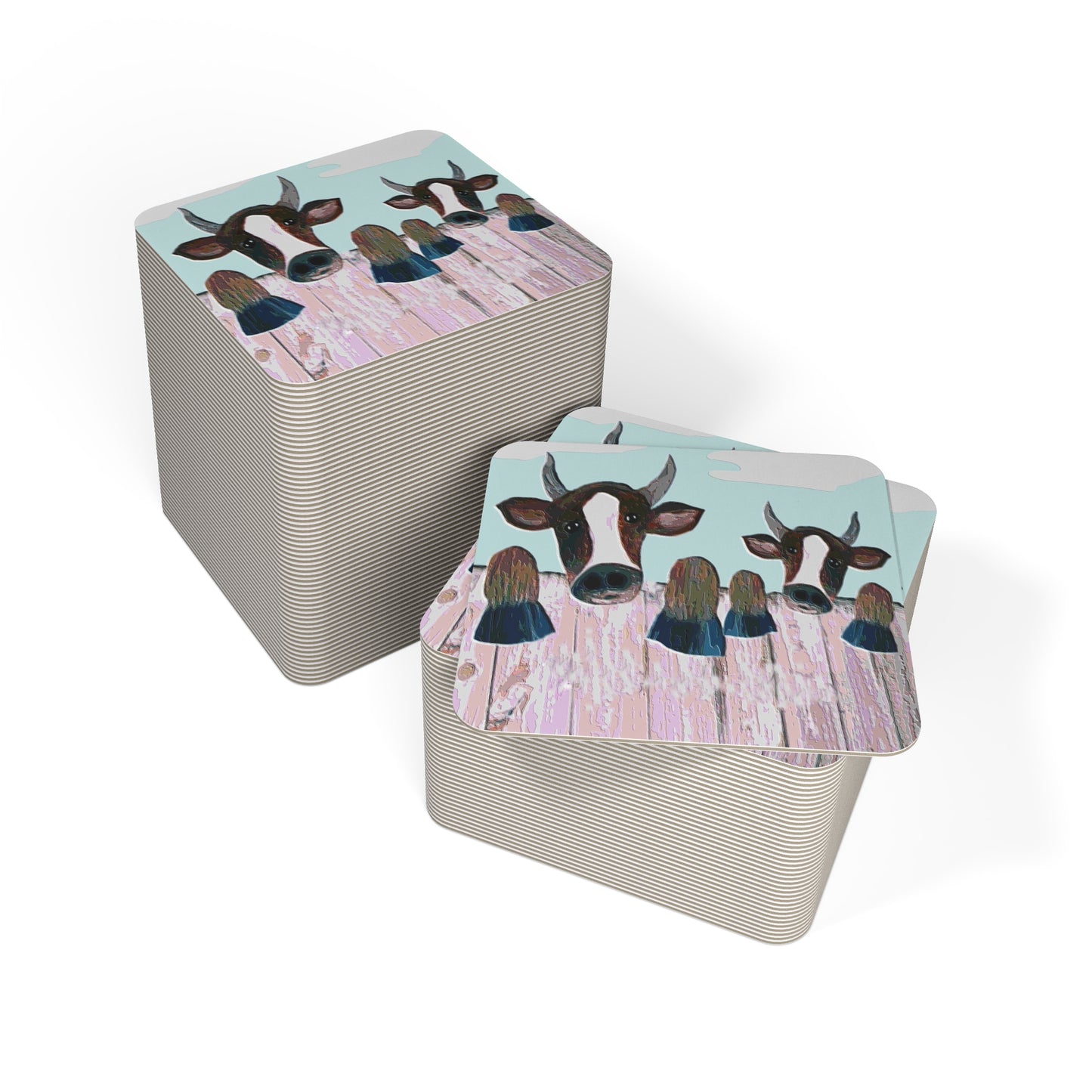 Farmhouse Animal Coasters | Rustic Cow Designs | Perfect for Farmhouse Decor, Gifts, Parties, Home Use, Tableware