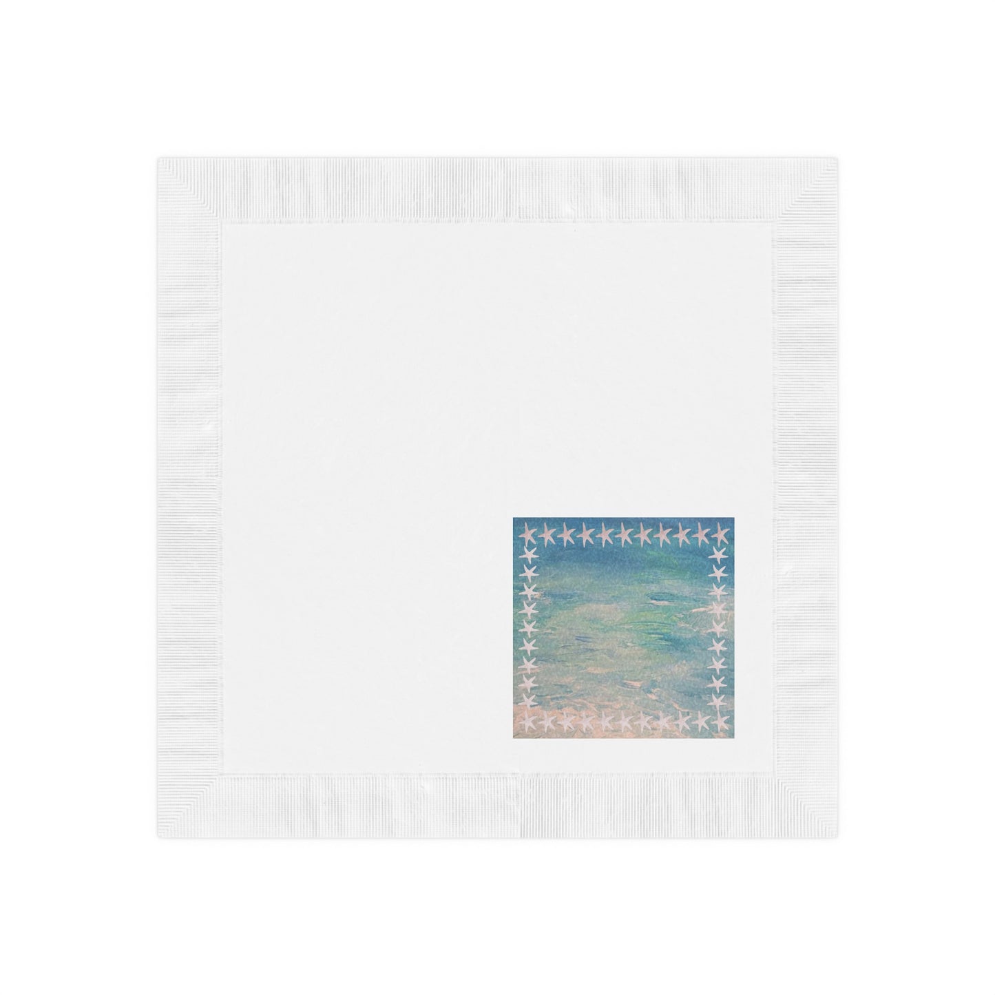 White starfish Coastal Theme Paper Party Napkins - Beach-Themed Party Essentials