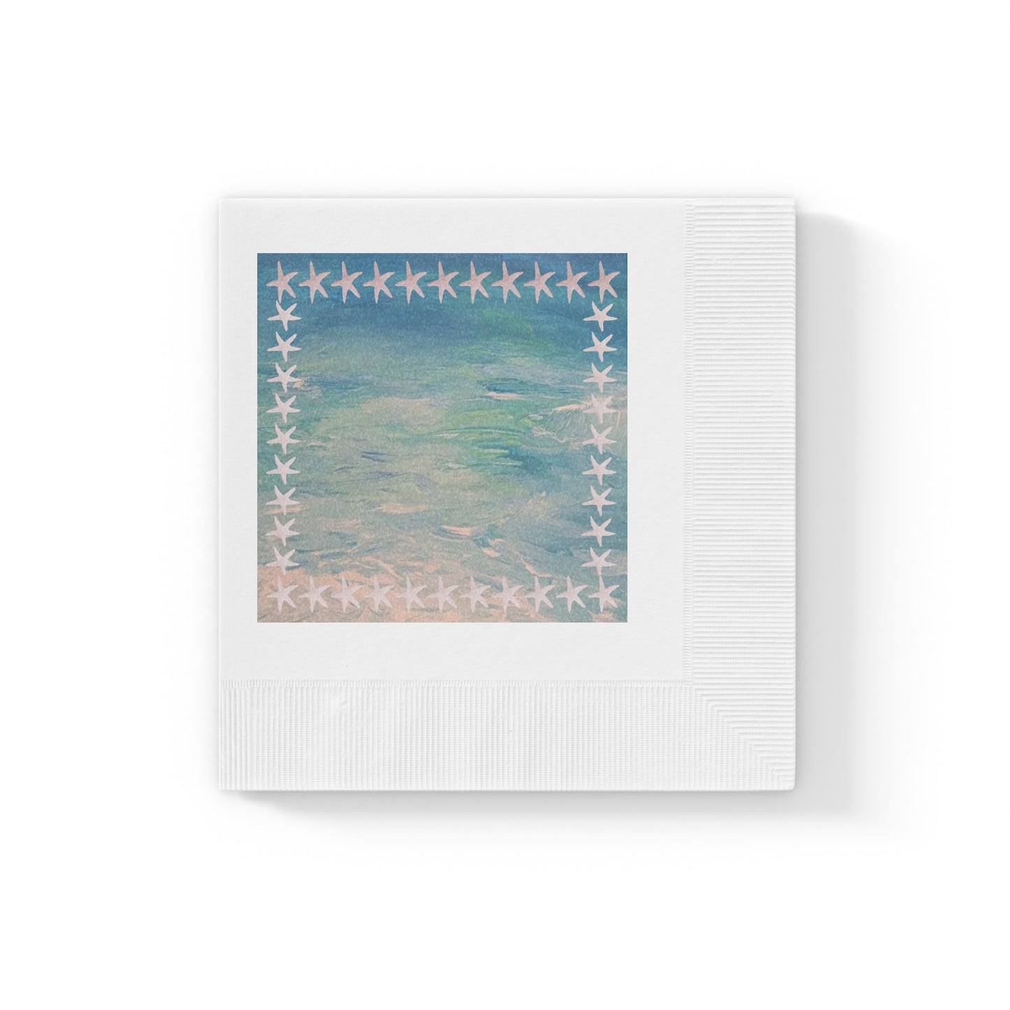 White starfish Coastal Theme Paper Party Napkins - Beach-Themed Party Essentials