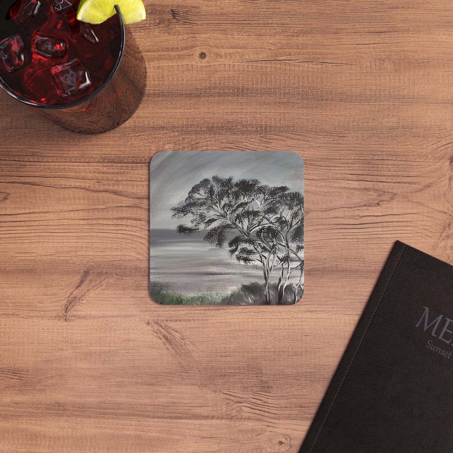 Coasters Set - Nature Tree Theme Elegant Landscape Rustic Home Decor Oak Tree - 50/100 pcs