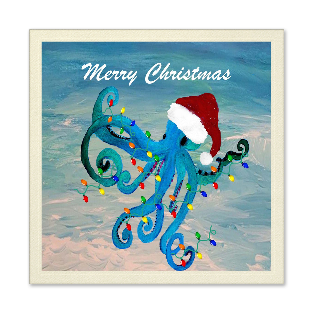 Octopus Christmas In Santa Hat Holiday Party Papar Uncoined Napkins With My Art.