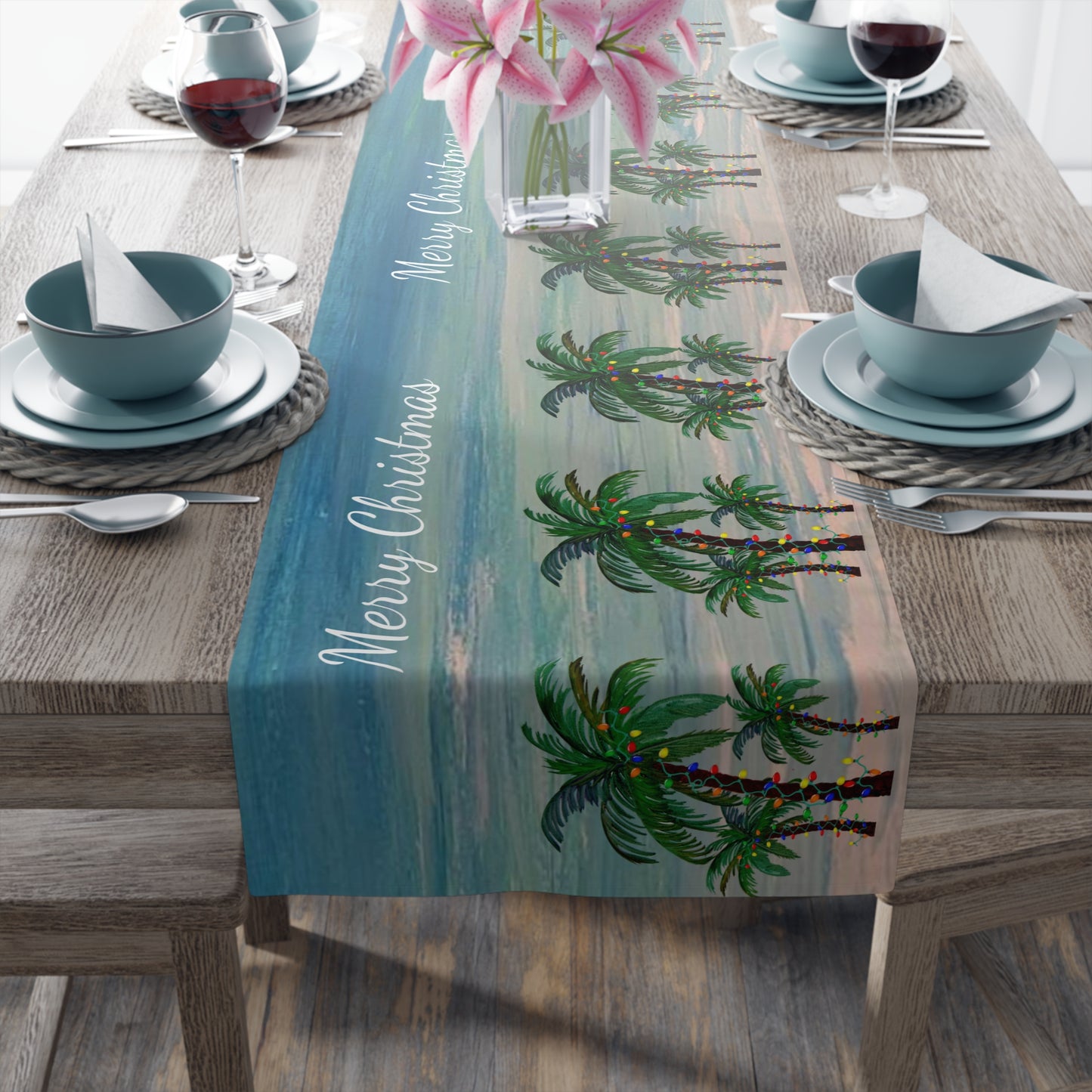 Table Runner Tropical Christmas Coastal