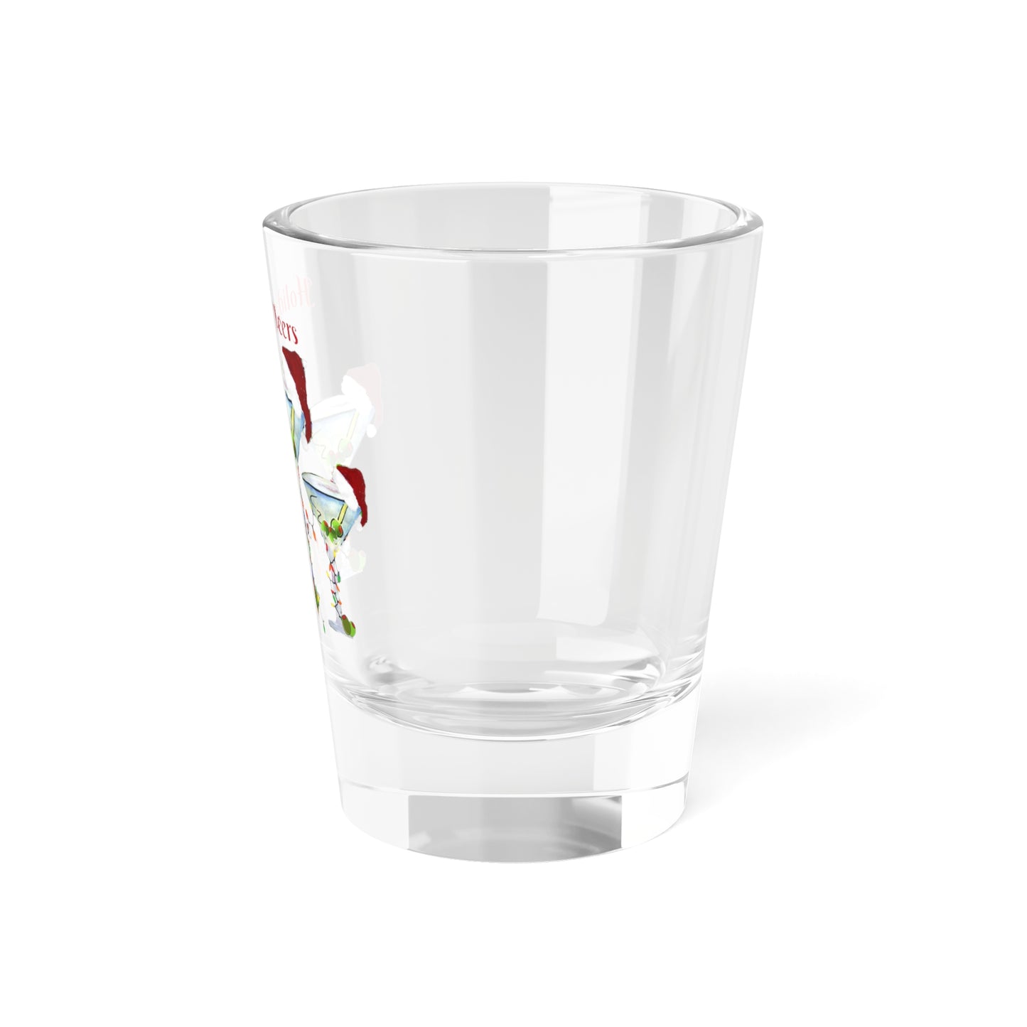 Martini Christmas Cheers martini bar Holiday shooters  festive party barware cocktails Shot Glass, 1.5oz. Christmas bar shot glasses.