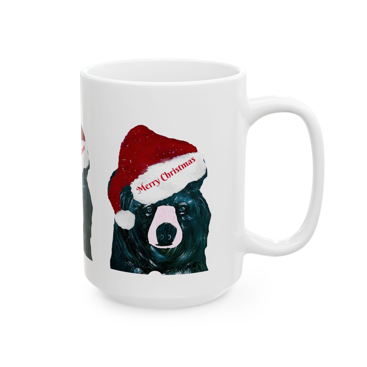 Christmas bear Holiday drinkware coffee Ceramic Mug (11oz, 15oz) - Coastal Holiday Coffee Cup - Great cabin decor kitchen Christmas Gift