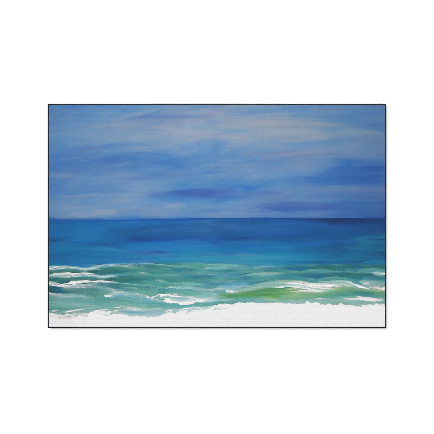 Beautiful blue beach Coastal Theme with Non-Skid Backing, 5 Sizes Available.