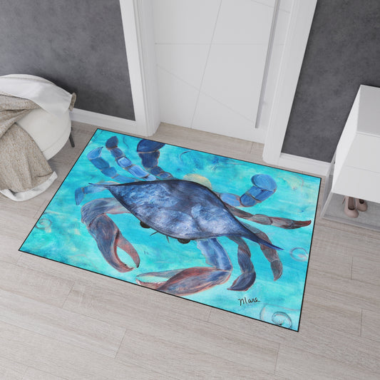 Coastal Floor Mat - Blue Crab Design