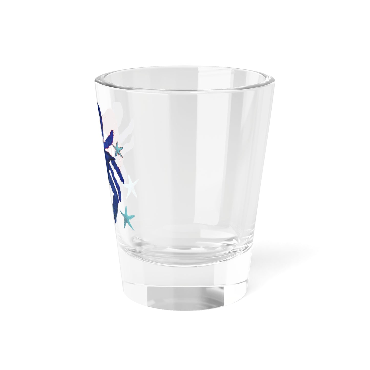 Cheers blue crab shooters Holiday festive party barware tropical theme Shot Glass, 1.5oz. Christmas bar shot glasses. Santa blue crab.