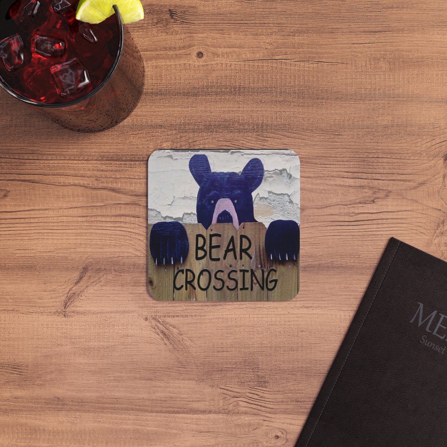 Bear Crossing Coasters Set | Fun Animal Drink Coasters | Perfect for Home Decor, Housewarming Gifts, Parties, Outdoor Adventures