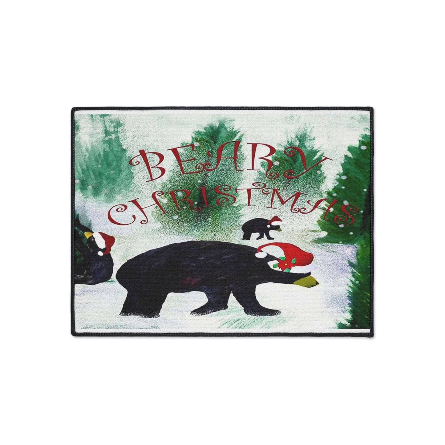 Beary Christmas Santa black bear cabin decor.