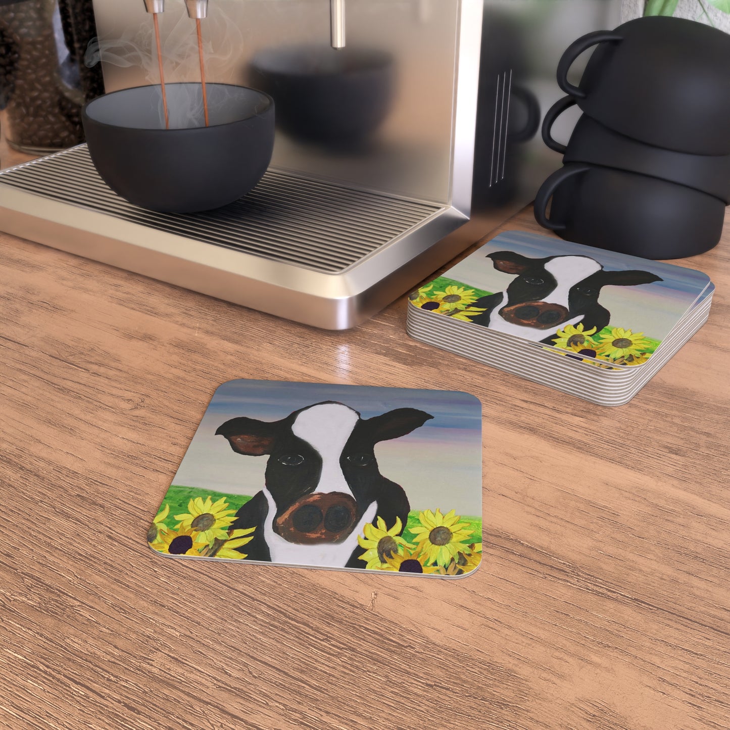 Farmhouse Cow Coaster Set - Cute Cow Decor for Rustic Home, Gifts for Animal Lovers, Farmhouse Kitchen Decoration, Party Supplies, [...]