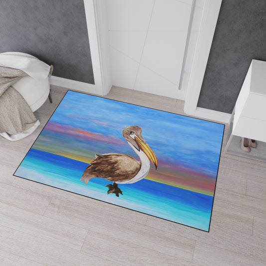 Pelican sunset beach tropical bird door floormat beach Home Rug with Non-Skid Backing