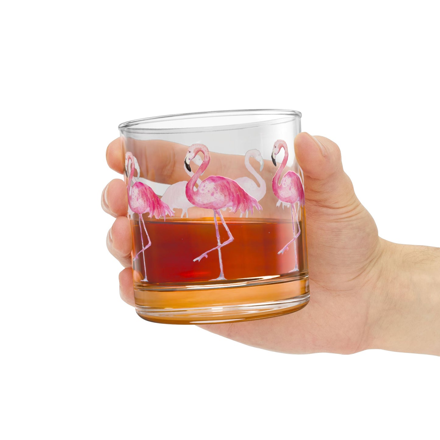 Flamingos beach barware party cocktail Rocks Glass, 10oz