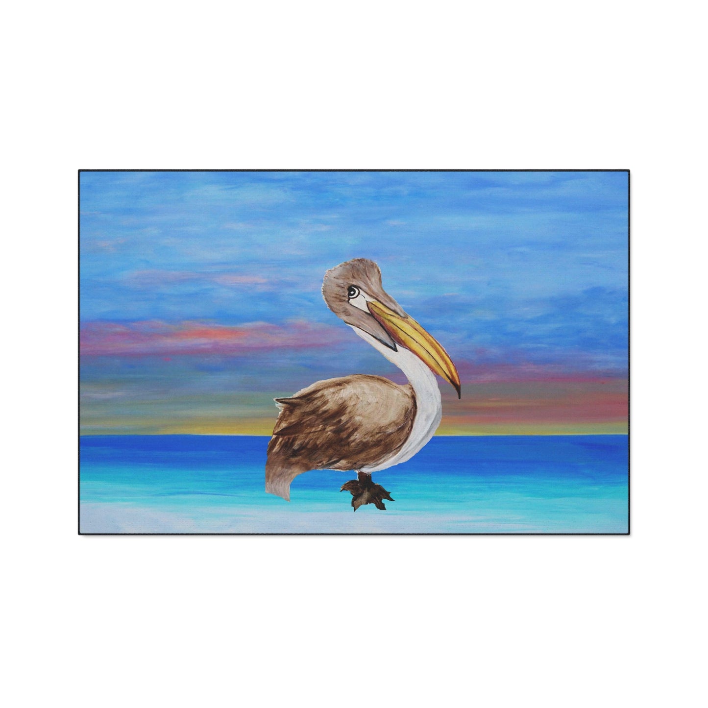 Pelican sunset beach tropical bird door floormat beach Home Rug with Non-Skid Backing