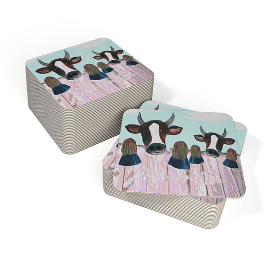 Farmhouse Animal Coasters | Rustic Cow Designs | Perfect for Farmhouse Decor, Gifts, Parties, Home Use, Tableware