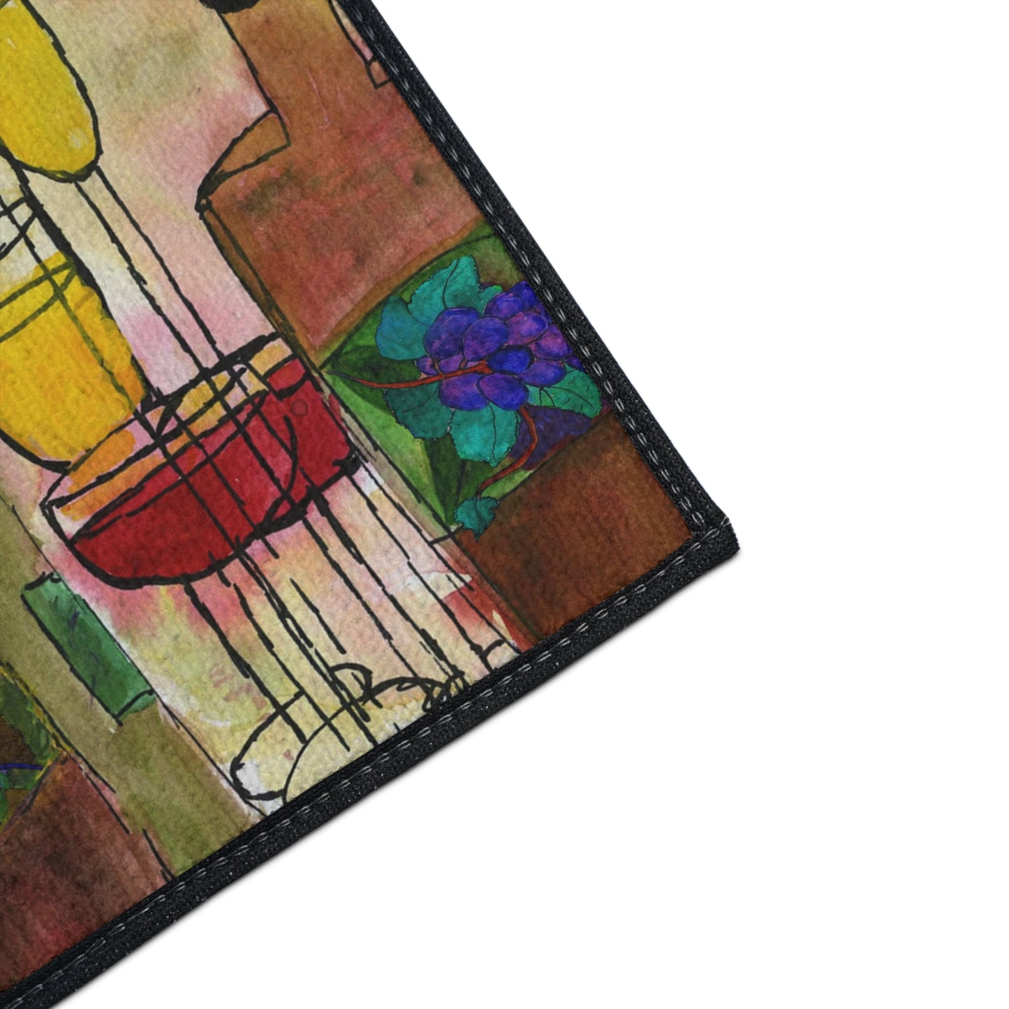 This Tuscany wine themed door mat rug with non-skid backing Doormat Rug