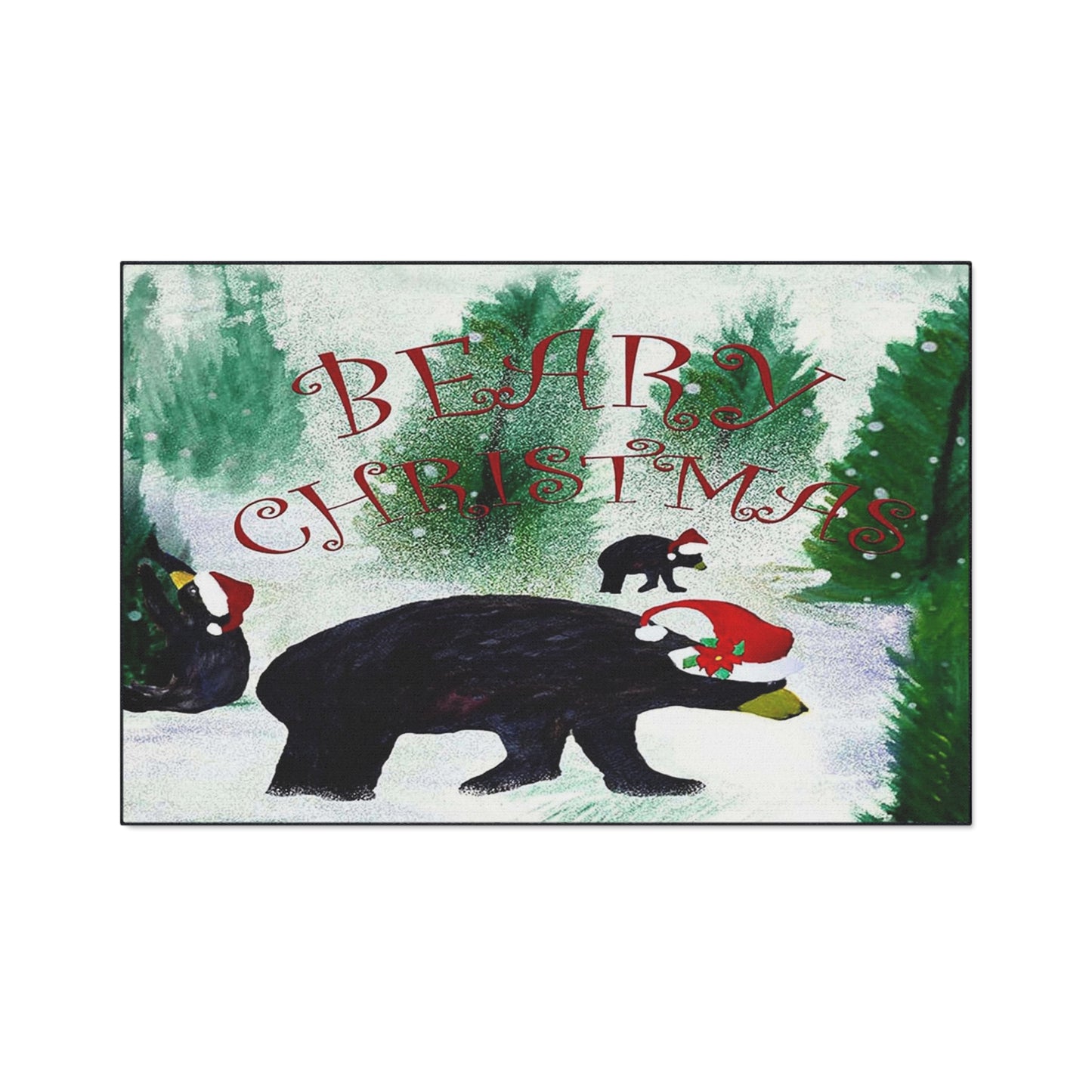 Beary Christmas Santa black bear cabin decor.