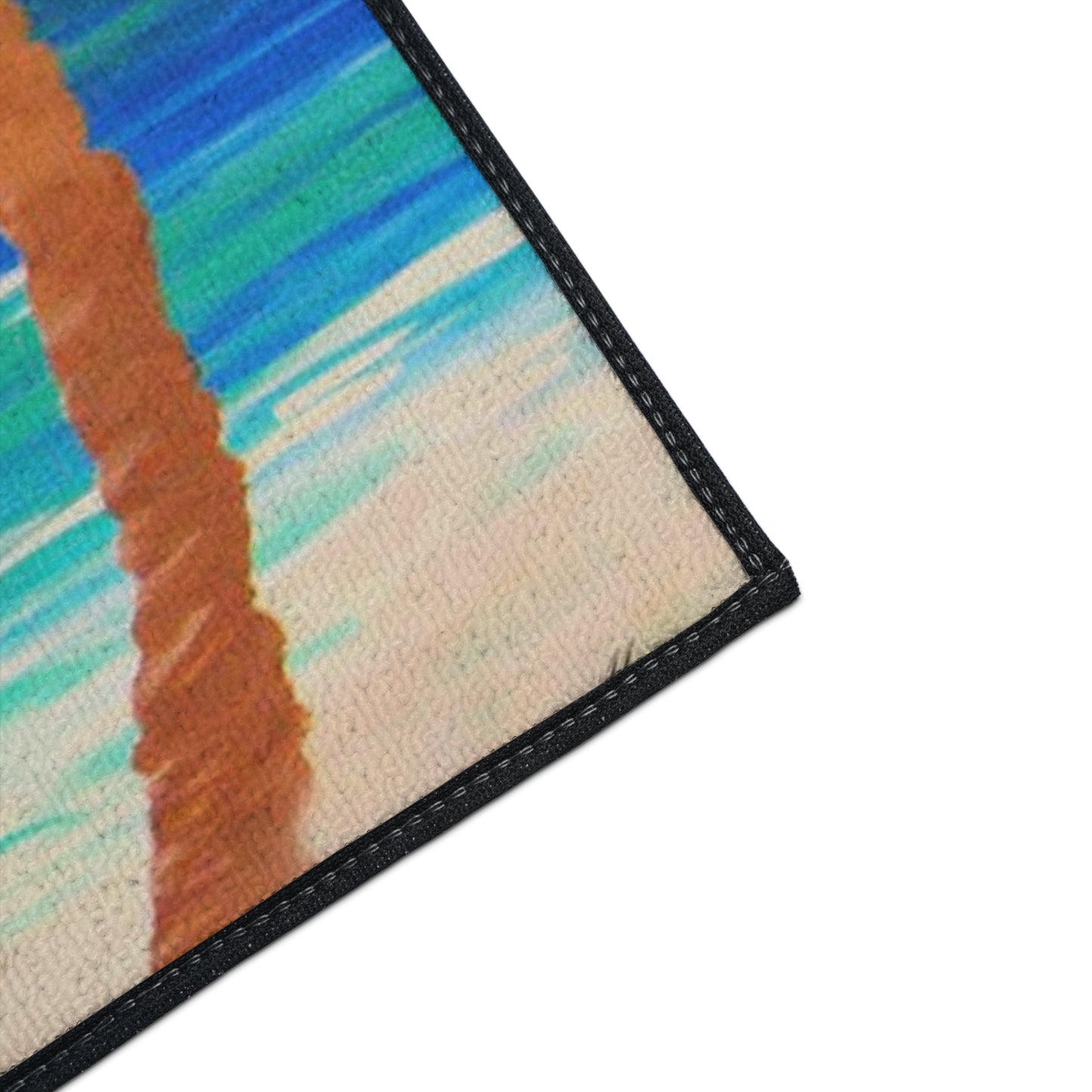 Sunset palm beach tropical home theme coastal door floormat for indoor or outdoor with Non-Skid Backing, 5 Sizes Available