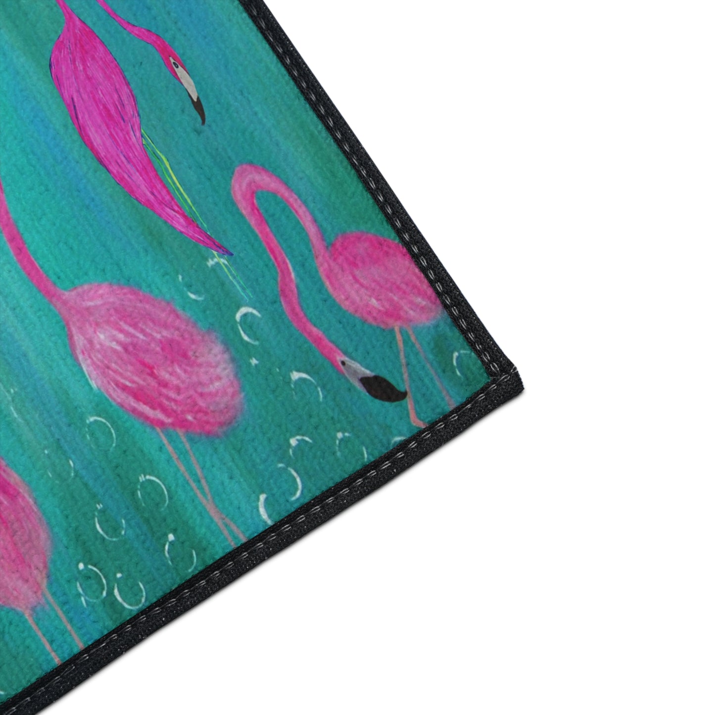 Coastal Flamingos tropical birds door floormat beach Home Rug with Non-Skid Backing