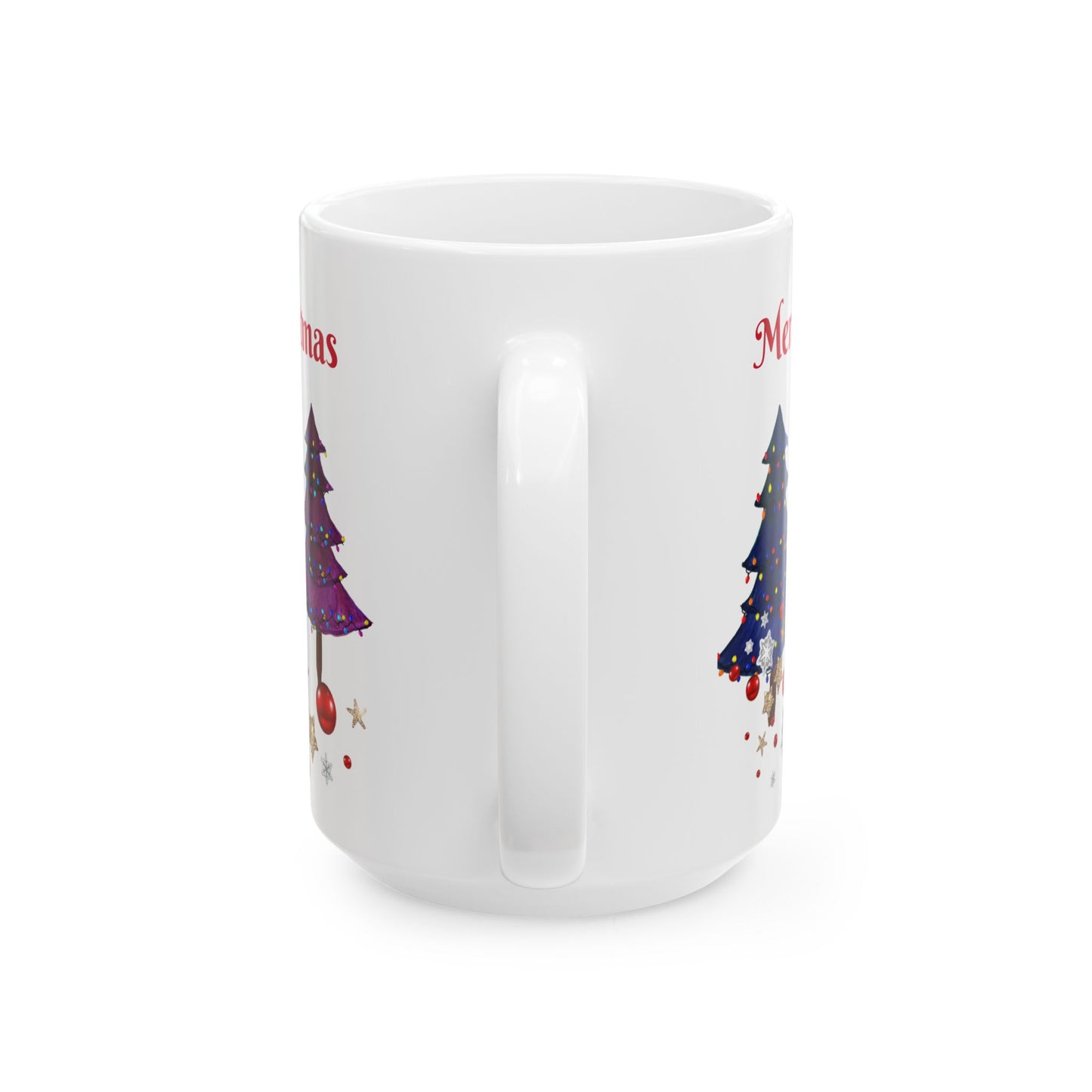 Festive Holiday Christmas trees Ceramic Mug (11oz, 15oz) - Holiday Coffee Cup - Great Christmas Gift