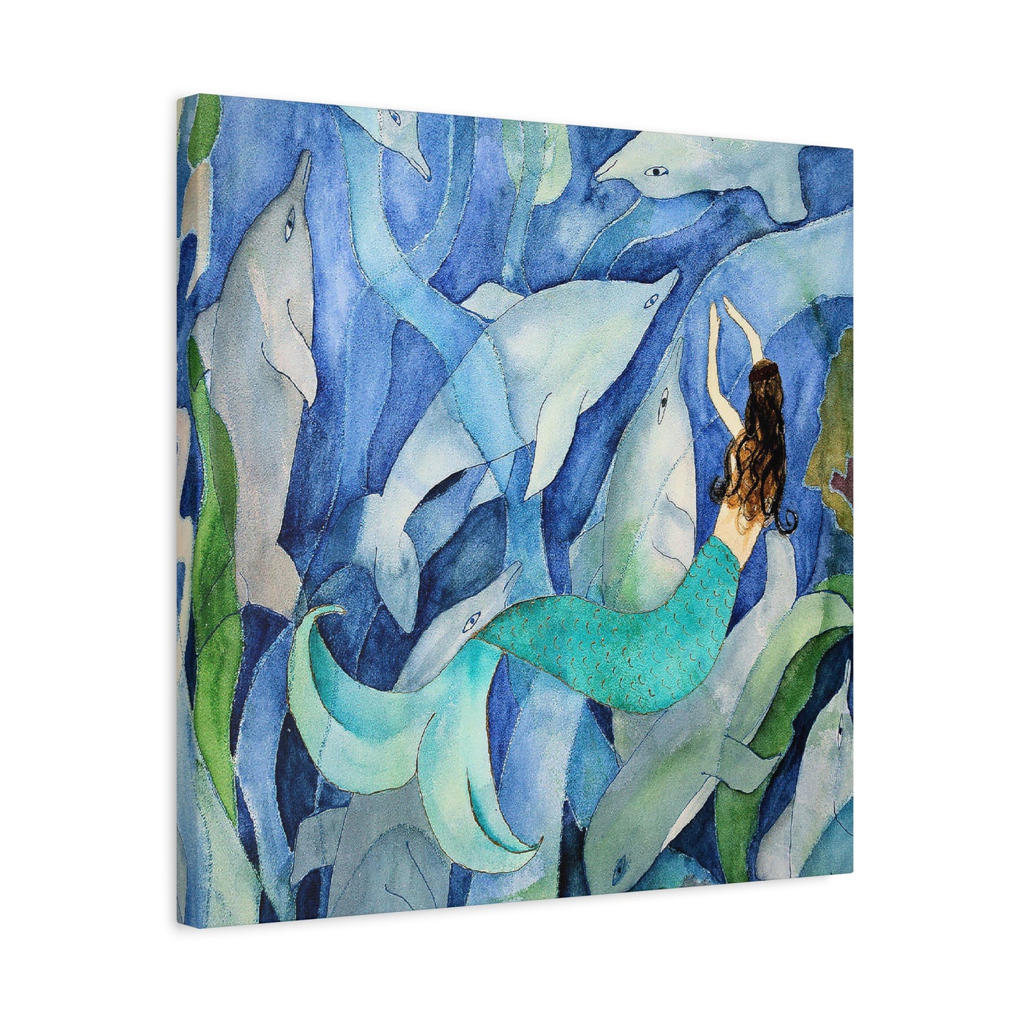 Mermaid Underwater Canvas Art | Stretched Wall Decor for Ocean Lovers