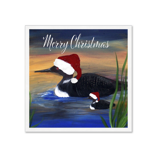 Christmas loon lake house Holiday festive party Uncoined Napkins