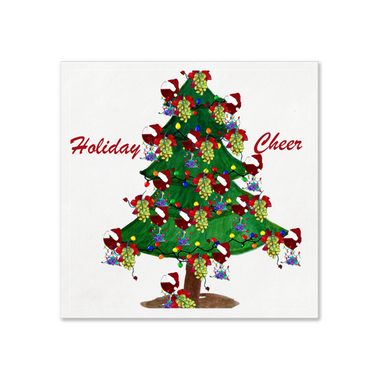 Wine Christmas Cockail Or Luncheon Party Holiday Uncoined Napkins