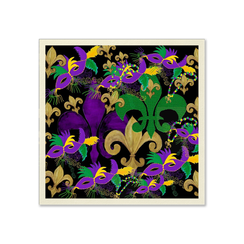 Mardi Gras fleur de lis and masks party Napkins