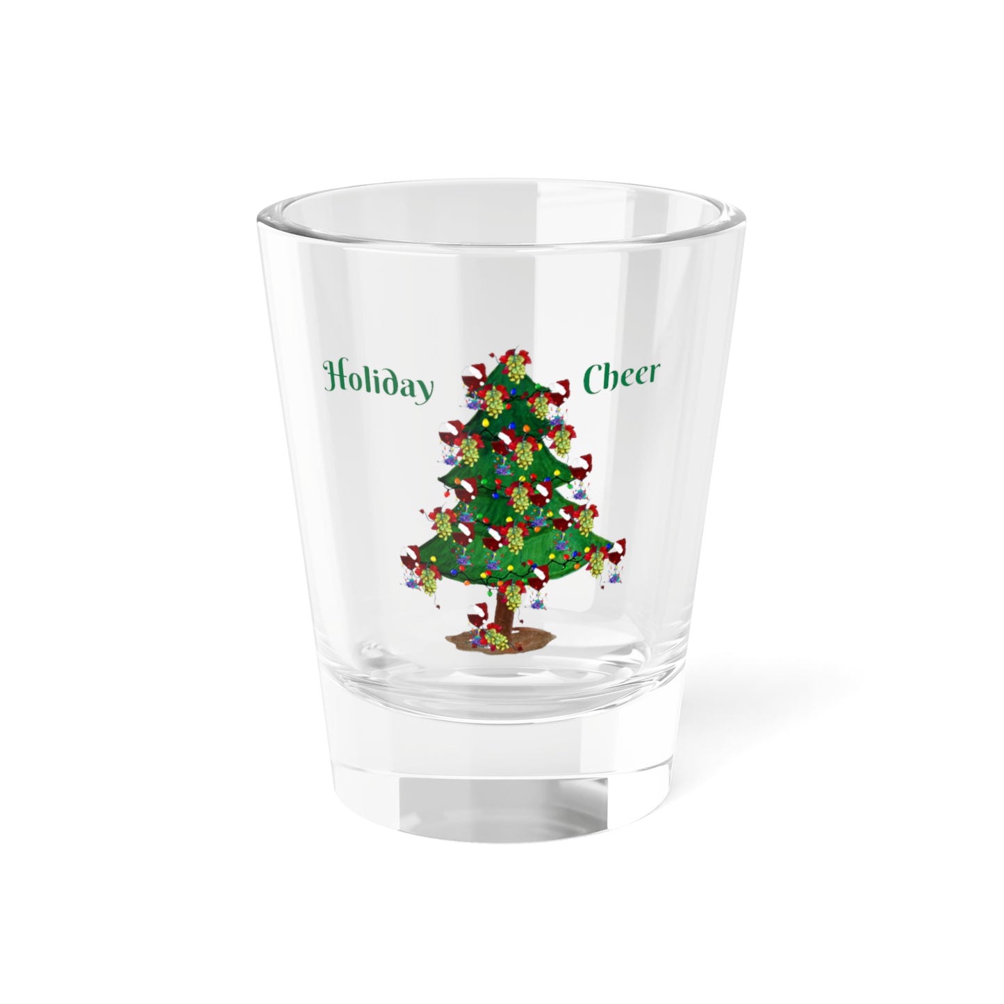 Christmas Wine Shot Glass 1.5oz - Holiday Festive Barware