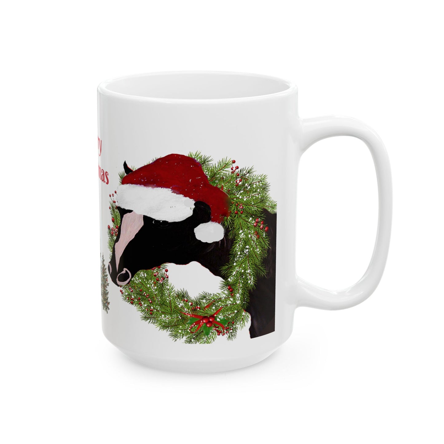 Copy of Country home Santa cow Holiday Christmas Ceramic Mug (11oz, 15oz) - Holiday Coffee Cup - Great Christmas Gift. Farm house gift.