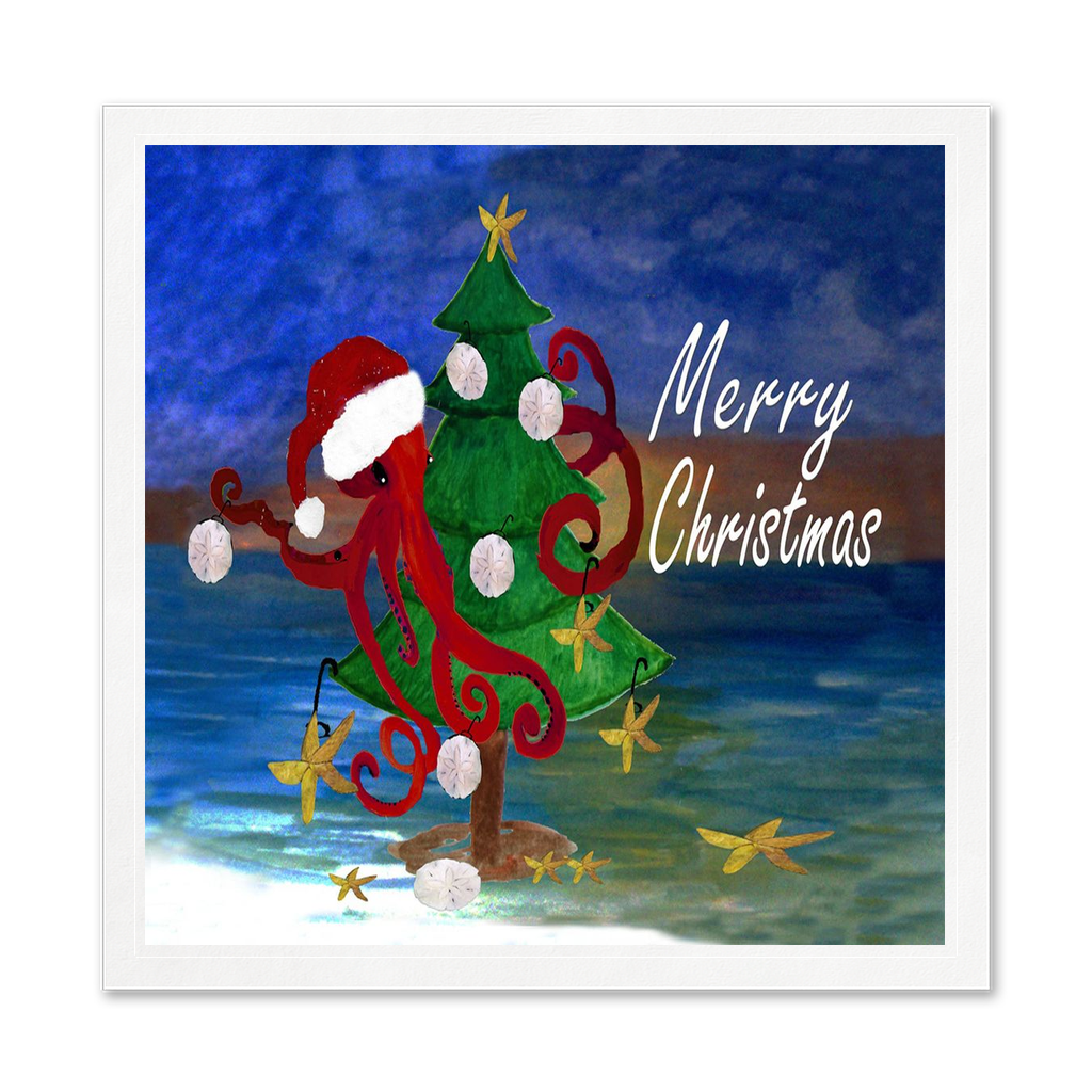 Red Santa Octopus Wrapped Around Christmas Tree Holiday Party Uncoined Napkins