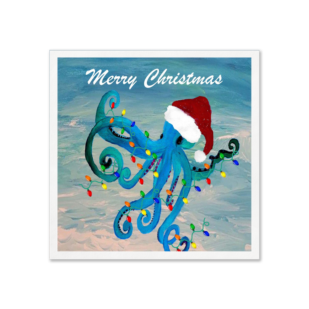 Octopus Christmas In Santa Hat Holiday Party Papar Uncoined Napkins With My Art.