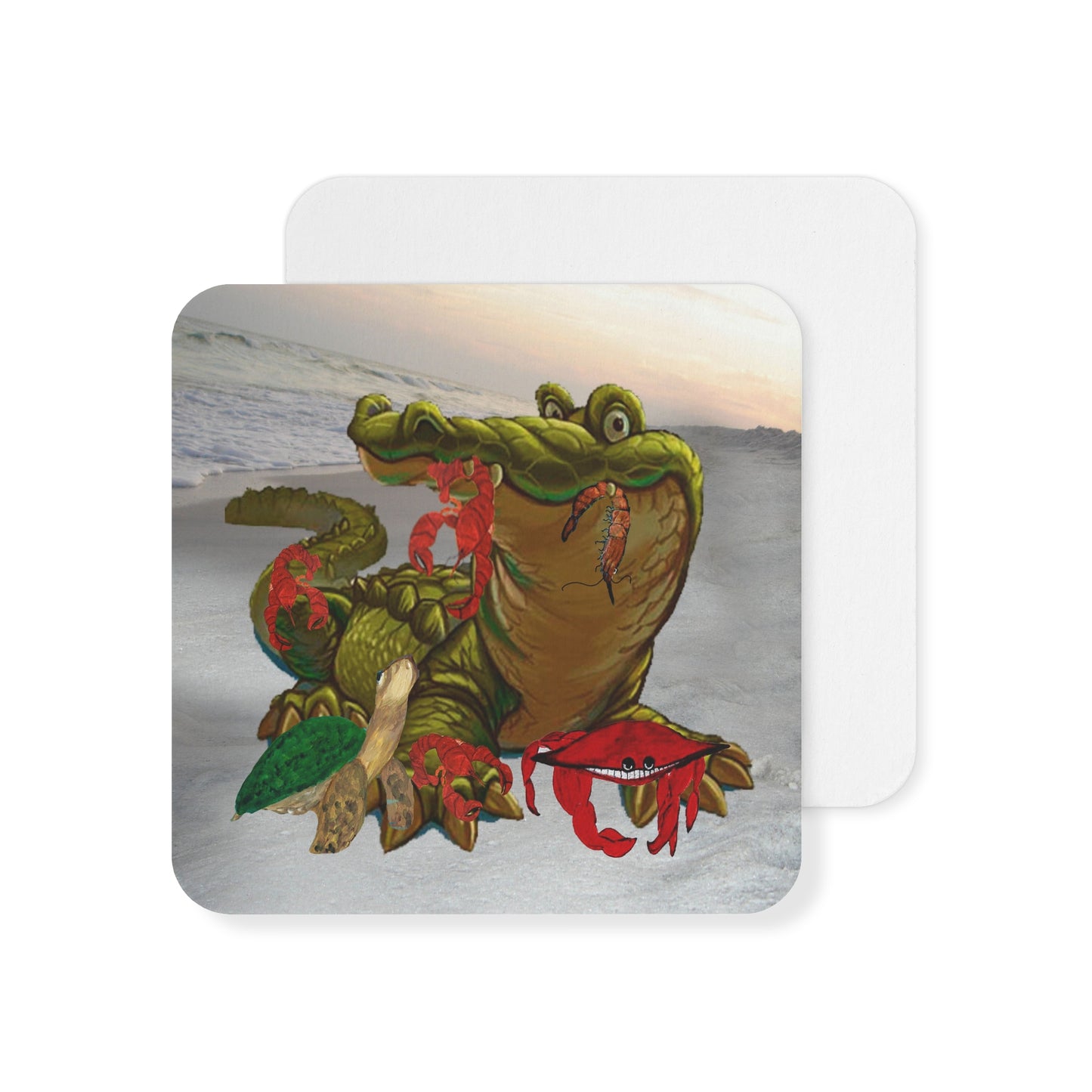 Gator-Themed Coasters Set for Beach Lovers | Funny Cocktail Accessory, Party Decor, Barware, Gift for Tropical Occasions