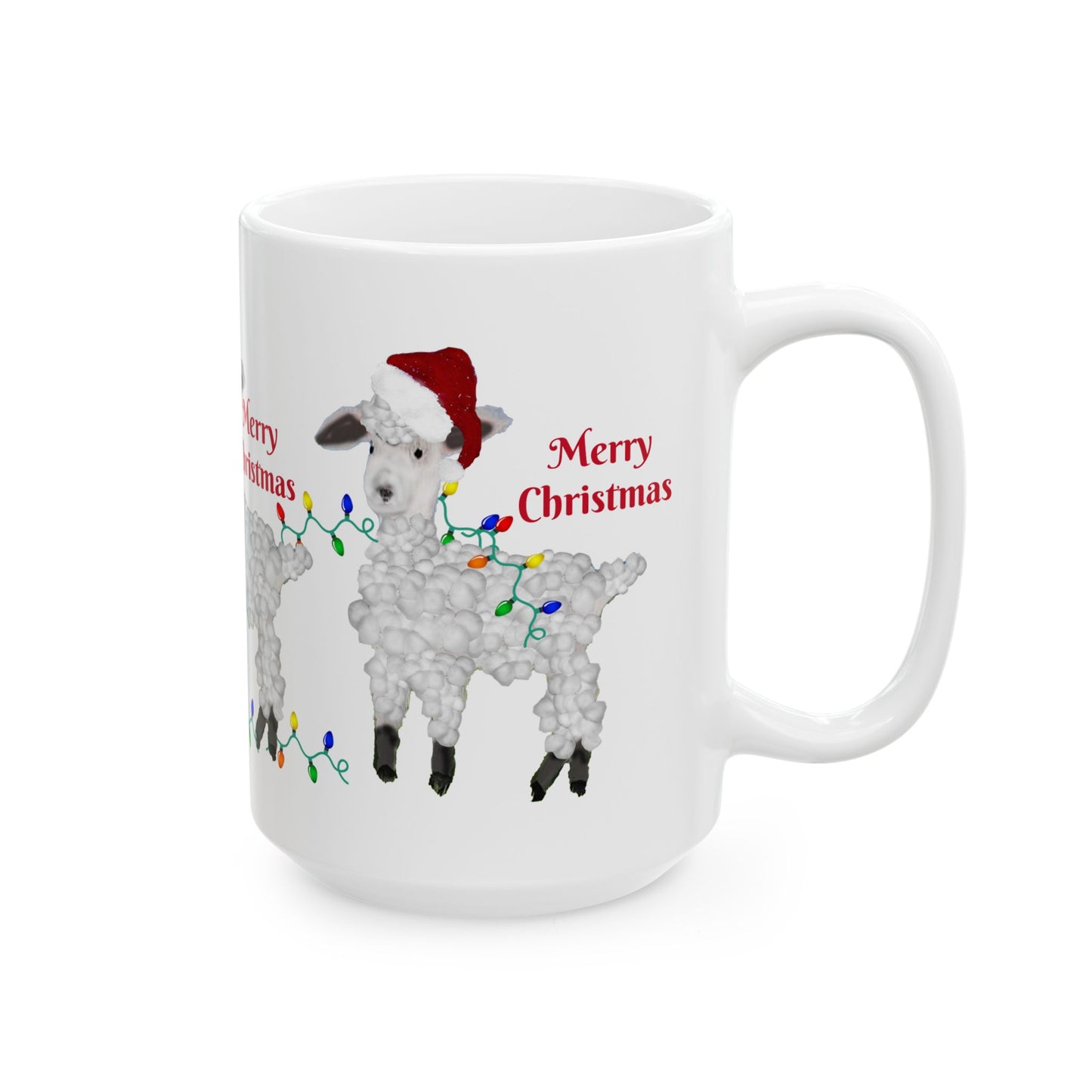 Sheep Country home Holiday Christmas Ceramic Mug (11oz, 15oz) - Holiday Coffee Cup - Great Christmas Gift. Farm house gift.