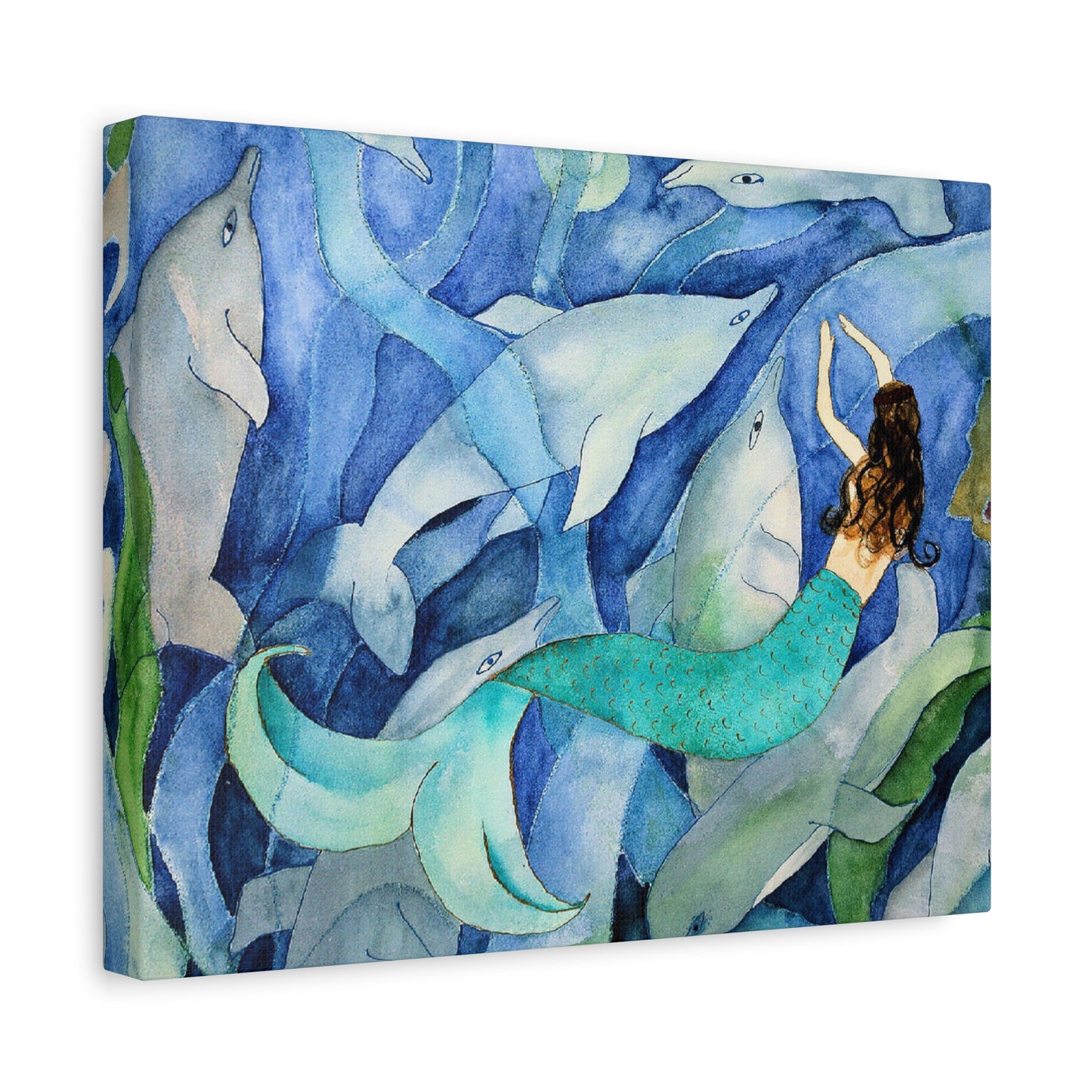 Mermaid Underwater Canvas Art | Stretched Wall Decor for Ocean Lovers