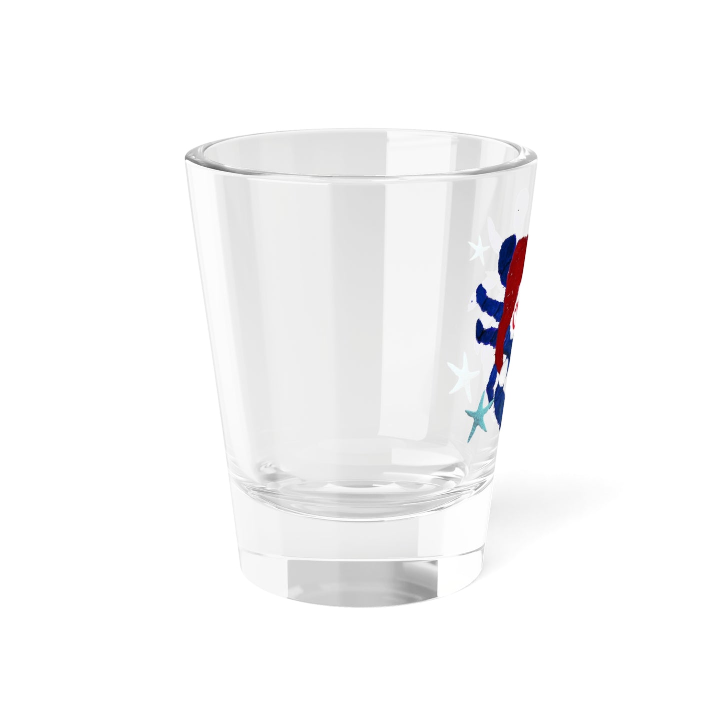 Cheers blue crab shooters Holiday festive party barware tropical theme Shot Glass, 1.5oz. Christmas bar shot glasses. Santa blue crab.