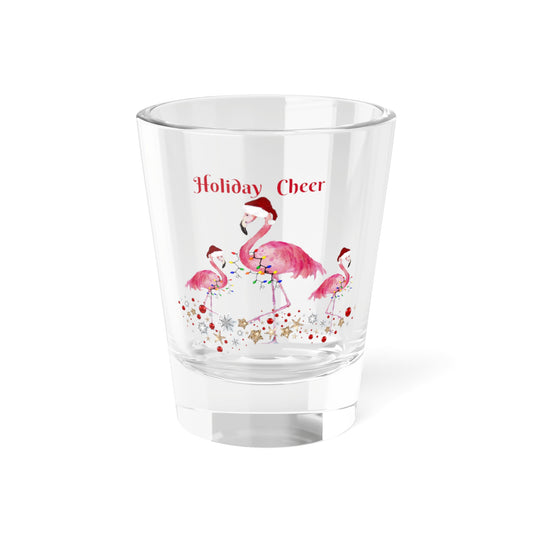 Flamingo Christmas Wine Shot Glass 1.5oz - Holiday Festive Barware