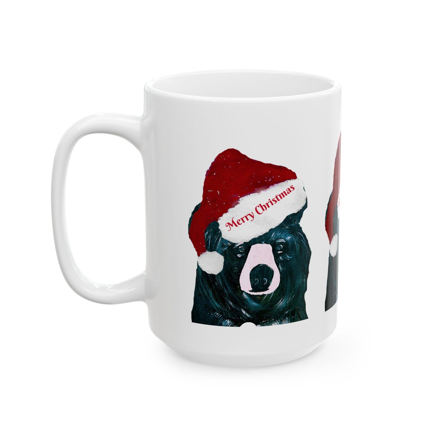 Christmas bear Holiday drinkware coffee Ceramic Mug (11oz, 15oz) - Coastal Holiday Coffee Cup - Great cabin decor kitchen Christmas Gift