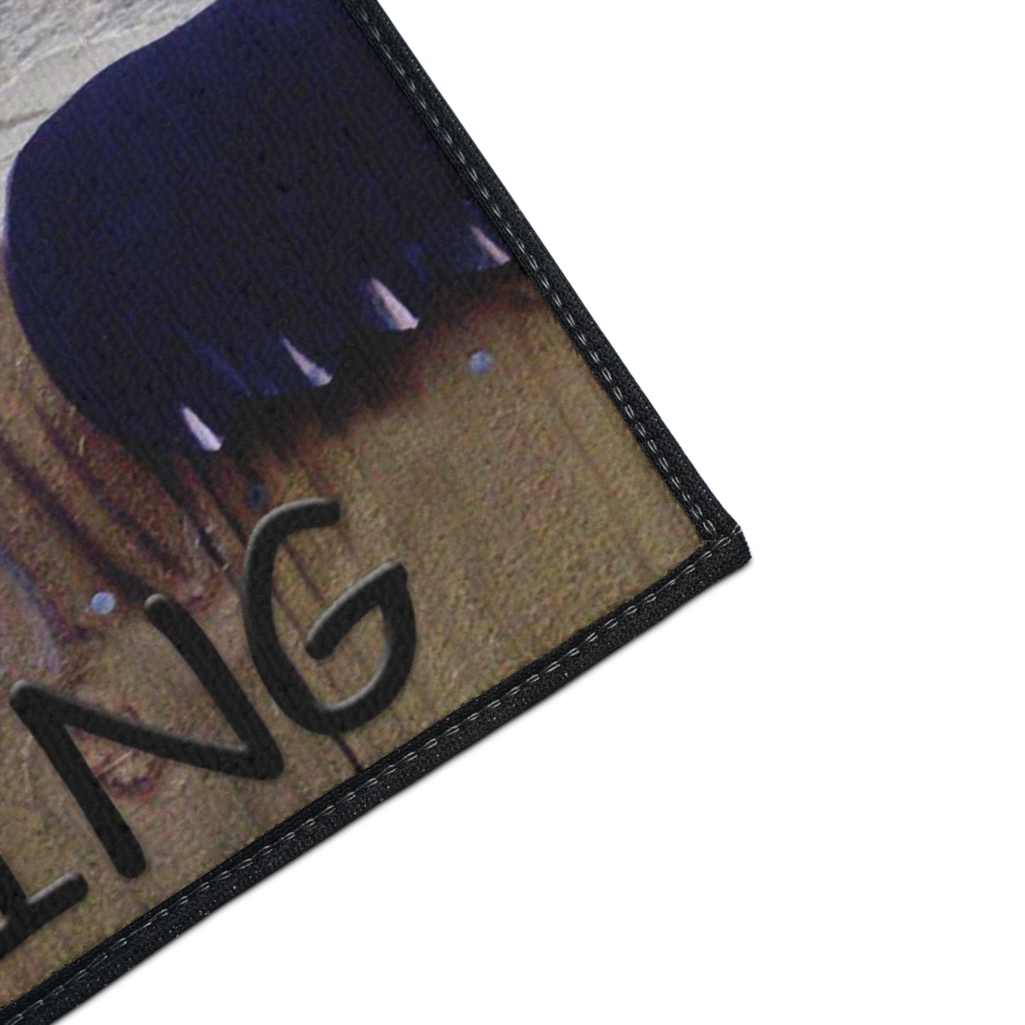 Bear crossing door floormat black bear Theme Non-Skid Backing. Available in 5 sizes with non-skid backing.