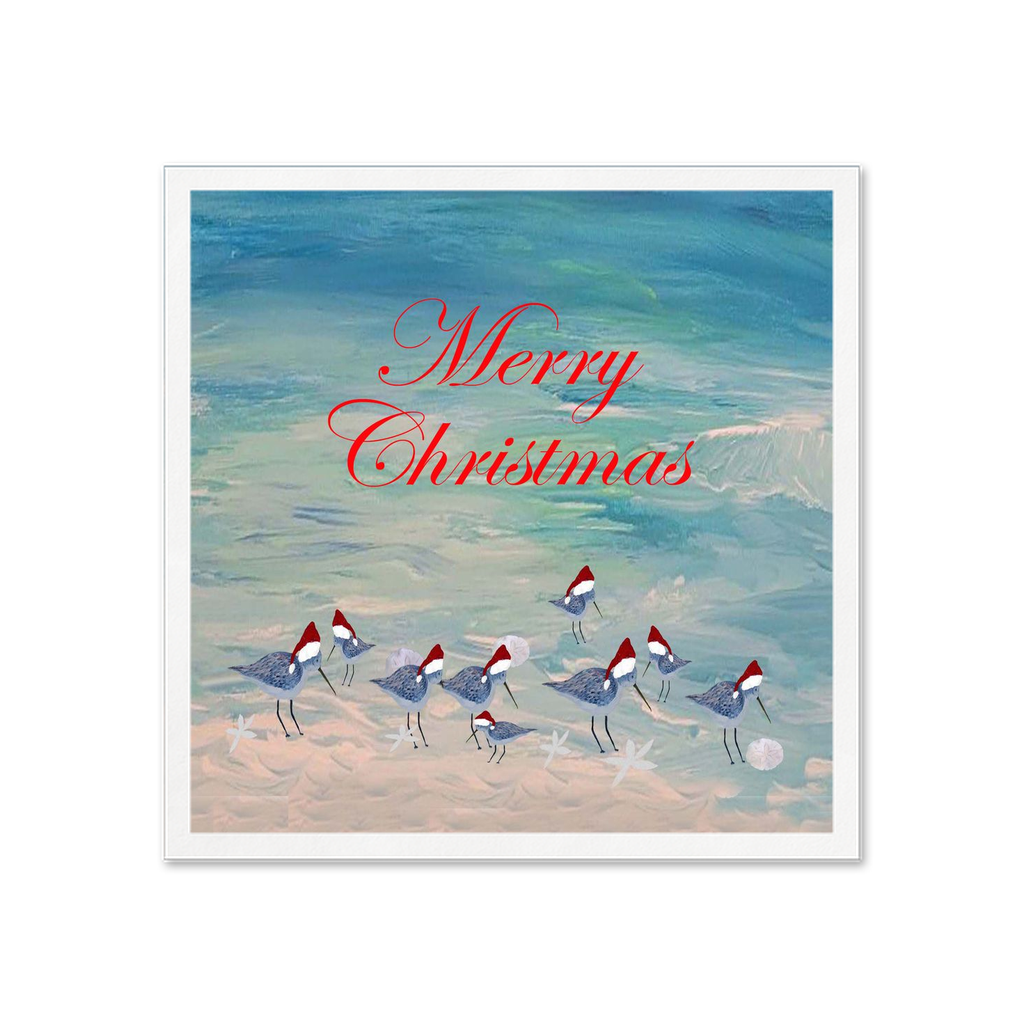 Sandpipers Coastal Christmas Holiday Party Paper Uncoined Napkins