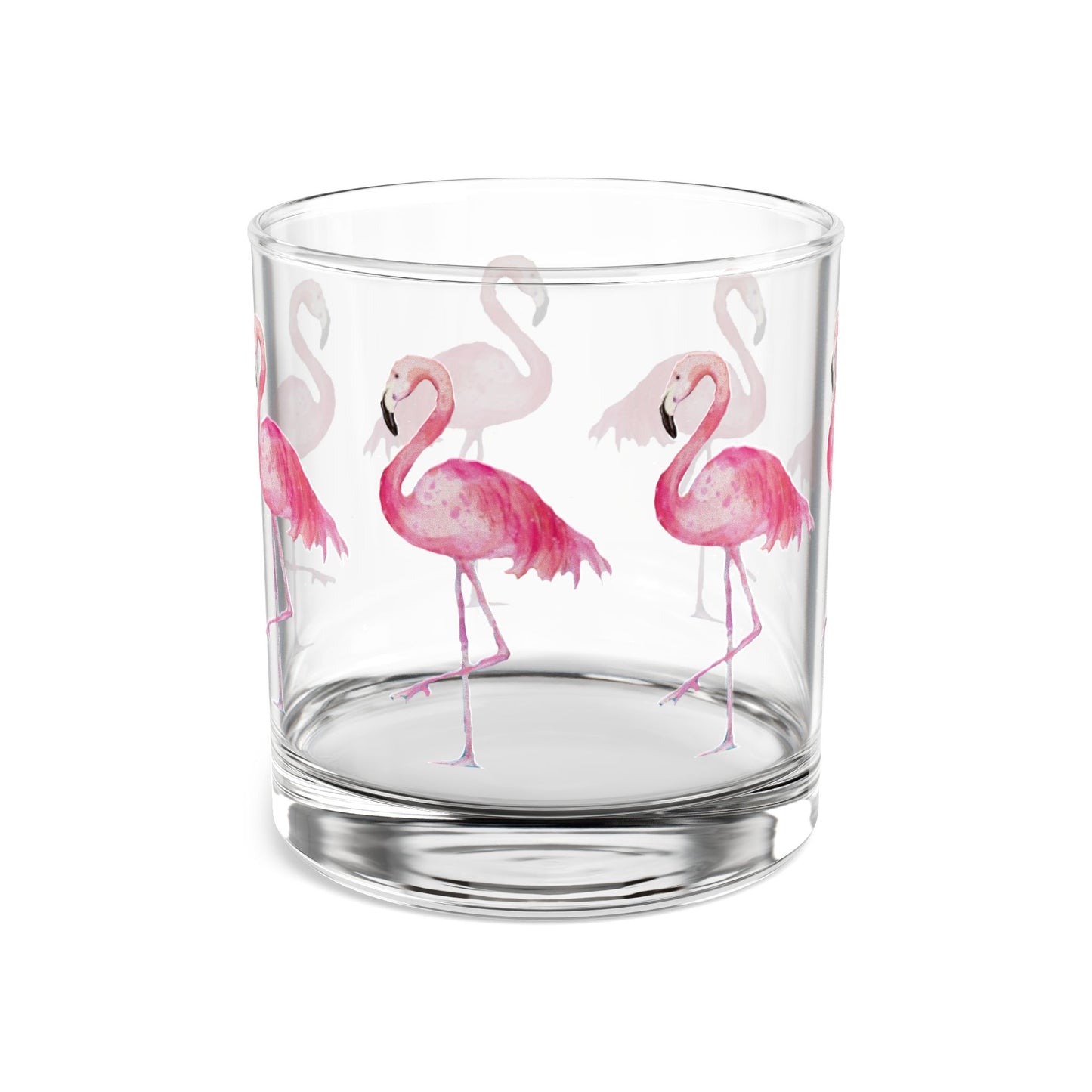 Flamingos beach barware party cocktail Rocks Glass, 10oz