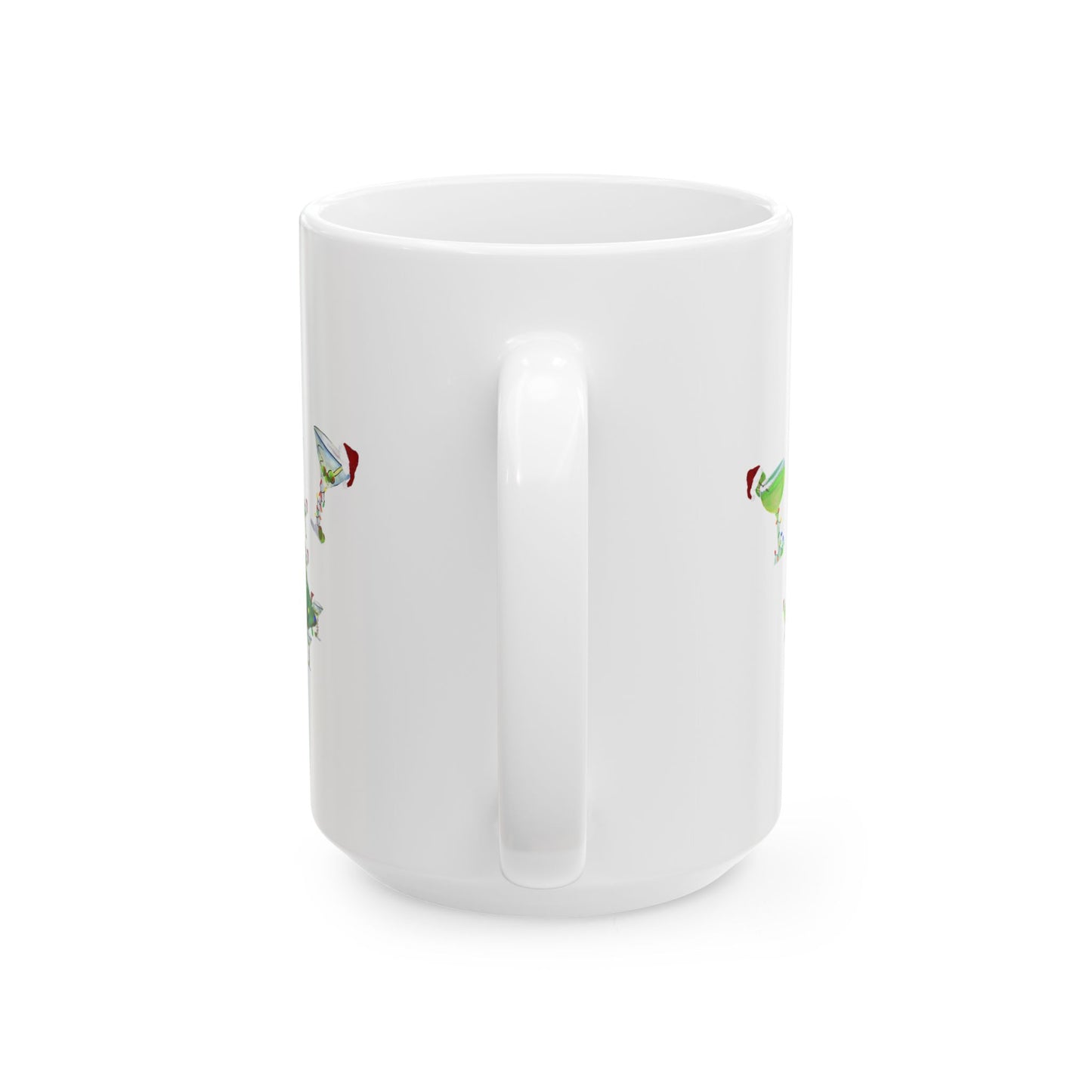 Festive Holiday cocktails of wine, martinis and margaritas decorated on Christmas trees cocktails Ceramic Mug (11oz, 15oz) - Holiday Coffee Cup - Great Christmas Gift