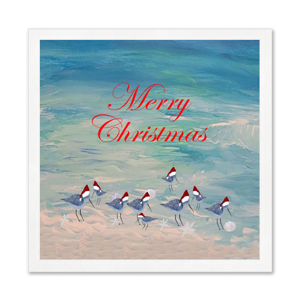 Sandpipers Coastal Christmas Holiday Party Paper Uncoined Napkins