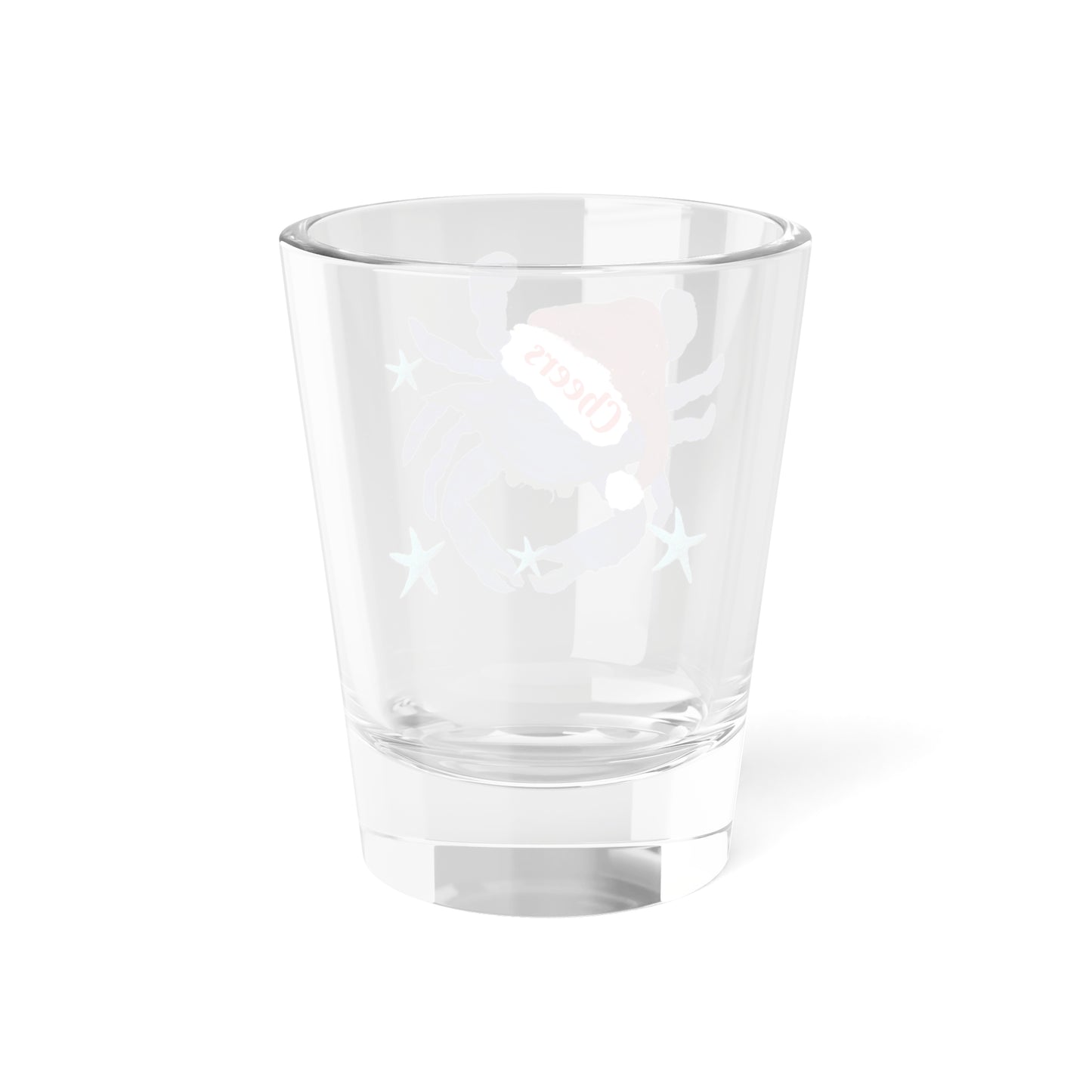 Cheers blue crab shooters Holiday festive party barware tropical theme Shot Glass, 1.5oz. Christmas bar shot glasses. Santa blue crab.