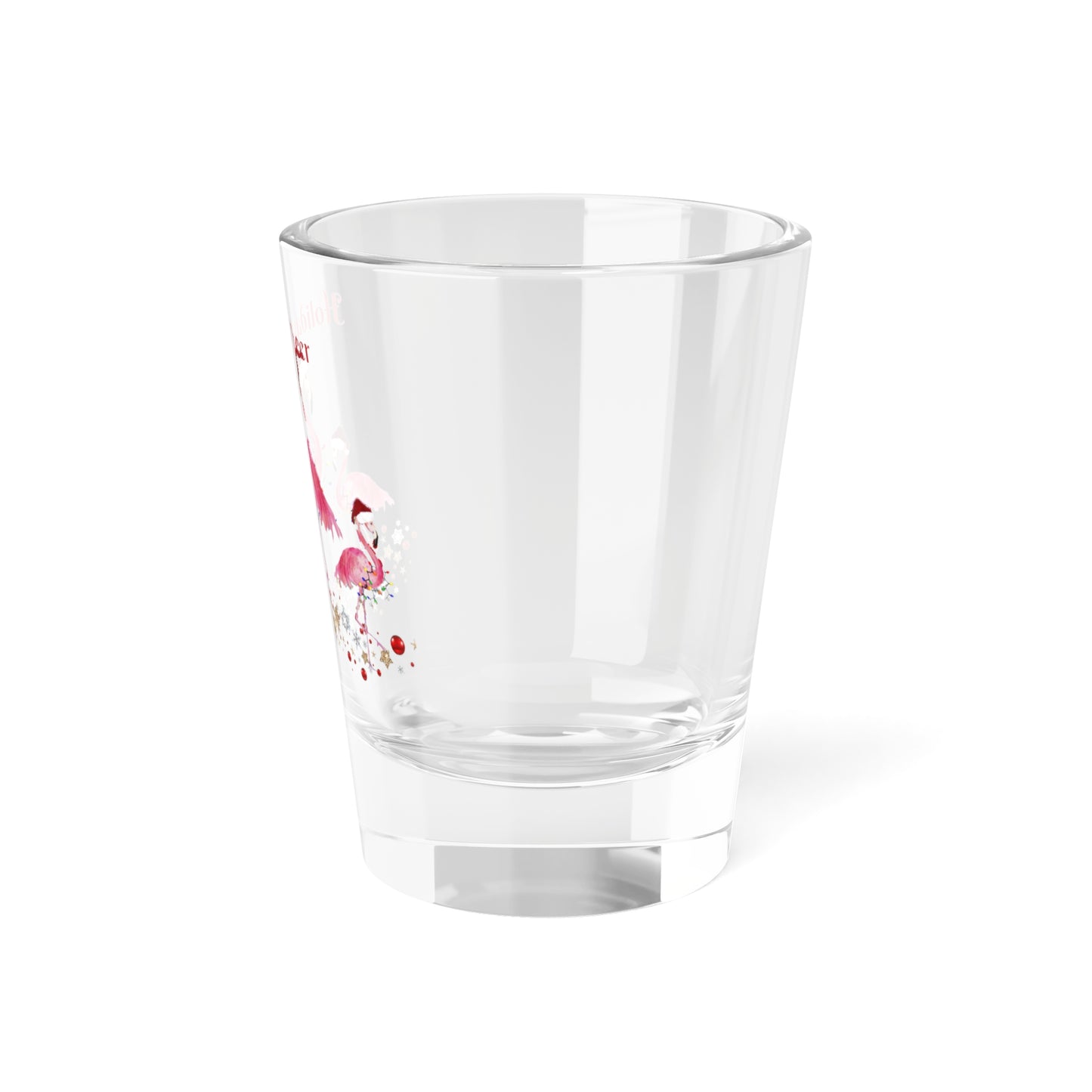 Flamingo Christmas Wine Shot Glass 1.5oz - Holiday Festive Barware