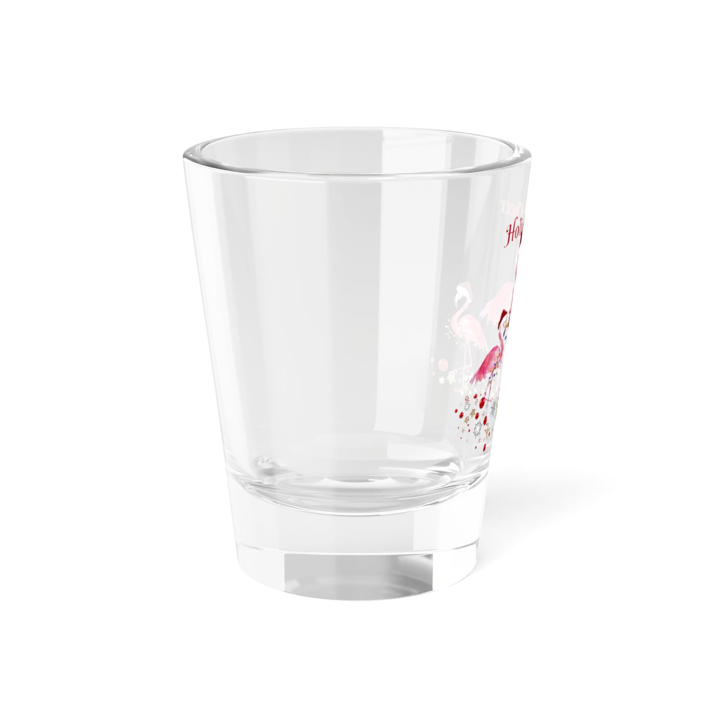 Flamingo Christmas Wine Shot Glass 1.5oz - Holiday Festive Barware