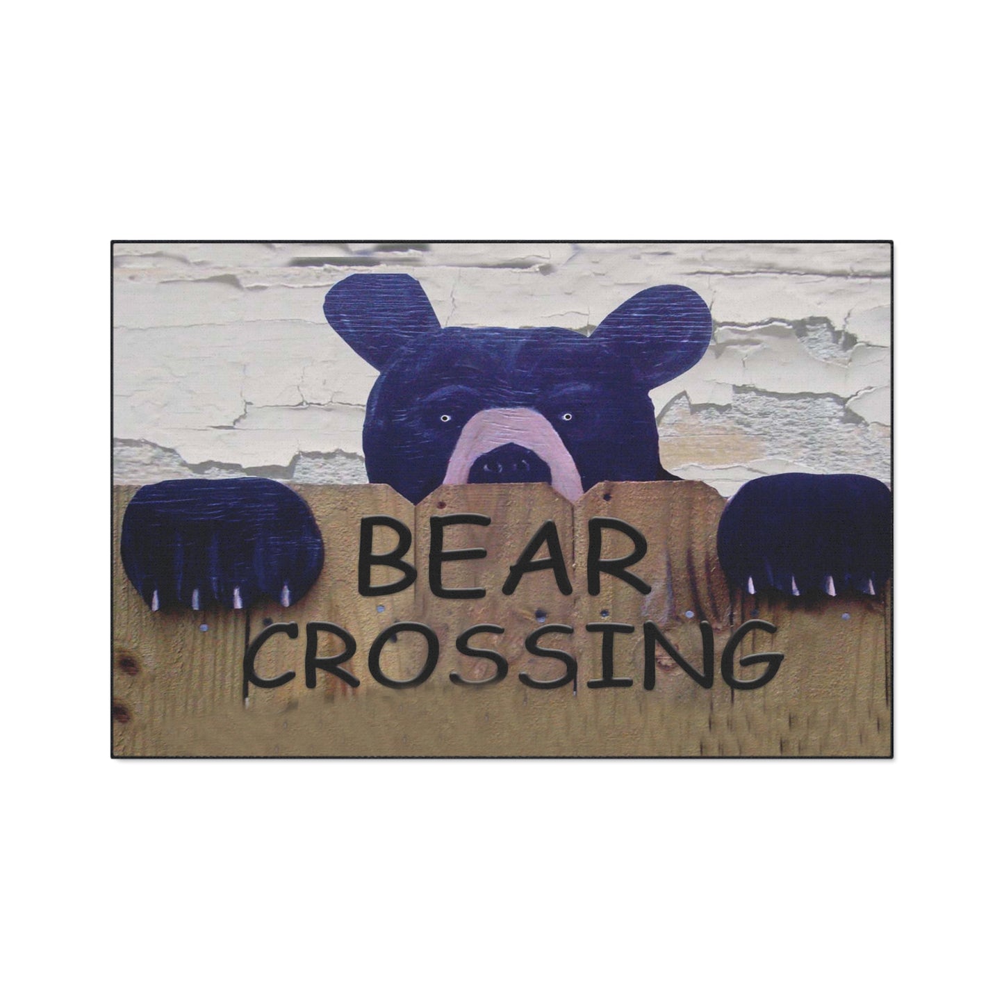 Bear crossing door floormat black bear Theme Non-Skid Backing. Available in 5 sizes with non-skid backing.